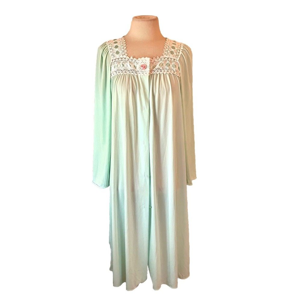 Vintage Shadowline Small Nightgown  Green Grannycore TradWife Babydoll‎